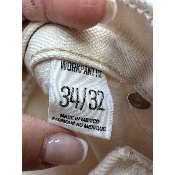 BDG Urban Outfitters Carpenter Jeans Womens 34 Cream Tan Double Knee Workwear - Picture 7 of 10